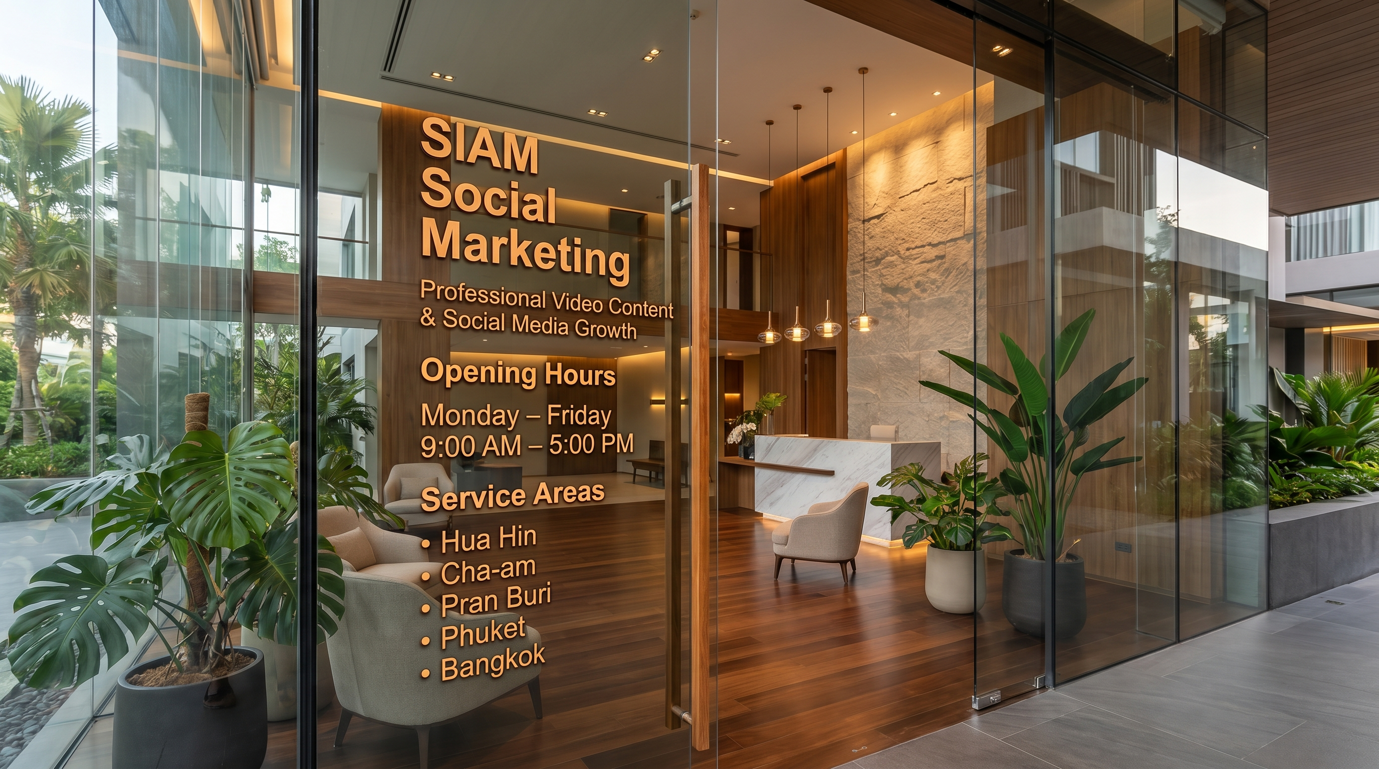 SIAM Social Marketing service areas and opening times in Thailand