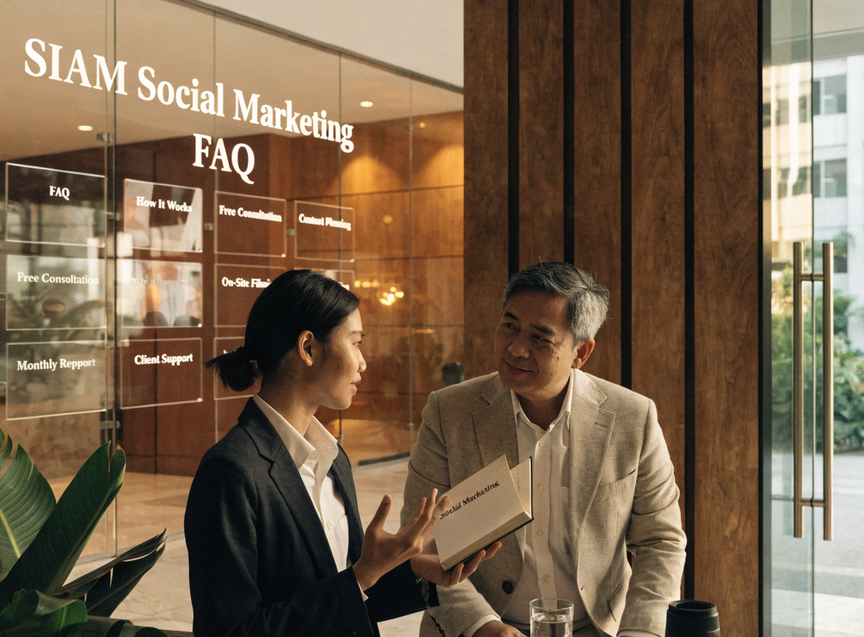 SIAM Social Marketing FAQ and client trust support area